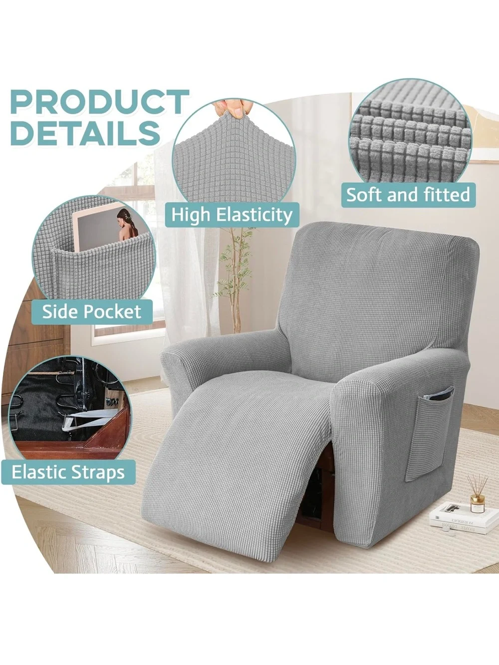 Silver recliner cover NEW